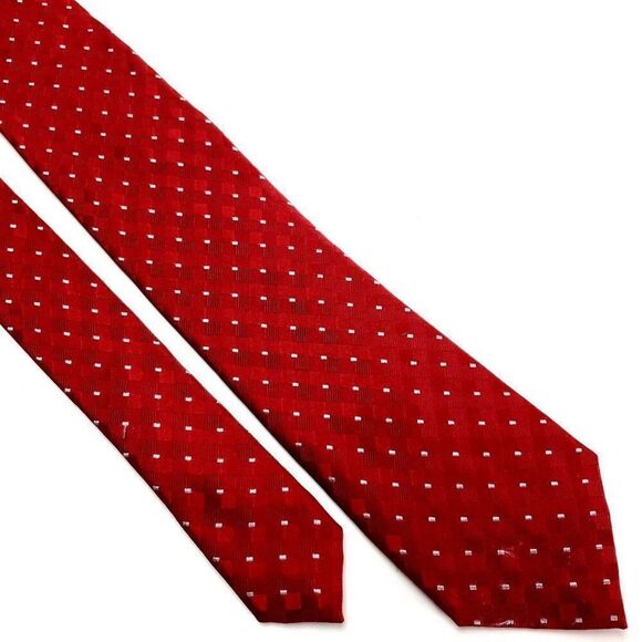 Perry Ellis Portfolio Silk Tie Woven Skinny Geometric‎ - Picture 1 of 6